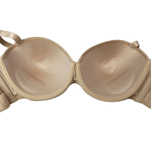 Cacique Seamless Convertible Strapless Bra Tan 42DDD Underwire Padded Push Up - Picture 6 of 11